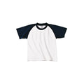 Blanc-Bleu marine - Front - B&C - T-shirt à manches courtes - Enfant