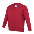 Rouge - Front - AWDis - Sweatshirt à col en V - Enfant