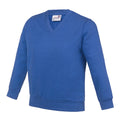 Bleu roi - Front - AWDis - Sweatshirt à col en V - Enfant