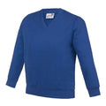 Bleu roi profond - Front - AWDis - Sweatshirt à col en V - Enfant