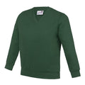 Vert - Front - AWDis - Sweatshirt à col en V - Enfant
