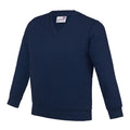 Bleu marine - Front - AWDis - Sweatshirt à col en V - Enfant