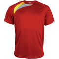 Rouge-Noir-Gris - Front - Kariban Proact - T-shirt sport à manches courtes - Homme