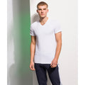 Blanc - Back - Skinni Fit - T-shirt à manches courtes et col en V - Homme
