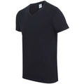 Bleu marine - Back - Skinni Fit - T-shirt à manches courtes et col en V - Homme