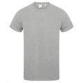 Gris - Front - Skinni Fit - T-shirt à manches courtes et col en V - Homme