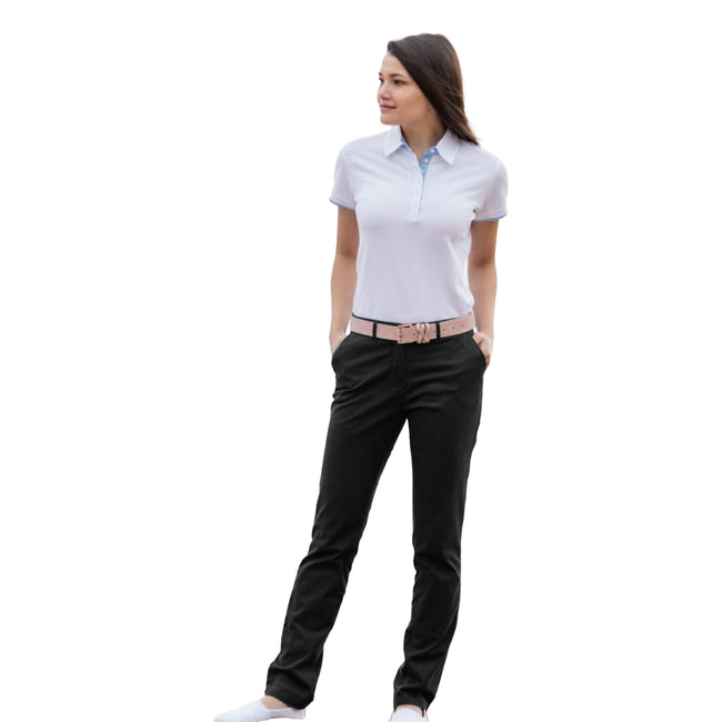 Noir - Side - Front Row - Pantalon stretch style chino - Femme