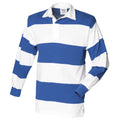 Blanc-Bleu roi (col blanc) - Front - Front Row - Polo de rugby - Hommes