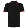 Noir-rouge - Front - Asquith & Fox - Polo - Homme
