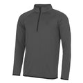 Gris foncé-Noir - Front - AWDis Just Cool - Sweatshirt à col zippé - Homme