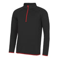 Noir-Rouge - Front - AWDis Just Cool - Sweatshirt à col zippé - Homme