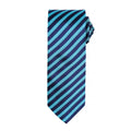 Turquoise-Bleu marine - Front - Premier - Cravate rayée - Homme