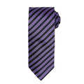 Violet-Noir - Front - Premier - Cravate rayée - Homme