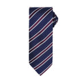 Bleu marine-Aubergine - Front - Premier - Cravate rayée et gaufrée - Homme