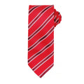 Rouge-Bordeaux - Front - Premier - Cravate rayée et gaufrée - Homme