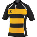 Noir-Ambre - Front - Gilbert Rugby - T-shirt à manches courtes - Garçon