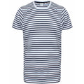 Blanc - bleu marine - Front - Skinni Fit Striped - T-shirt à manches courtes - Adulte unisexe