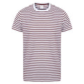 Blanc - bleu marine - Side - Skinni Fit Striped - T-shirt à manches courtes - Adulte unisexe