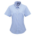 Bleu clair-Blanc - Front - Premier Microcheck - Chemise en coton à manches courtes - Femme