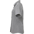 Noir-Blanc - Side - Premier Microcheck - Chemise en coton à manches courtes - Femme