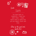 Rouge - Side - Christmas Shop - T-shirt lettre au Père Noël personnalisable - Enfant