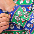 Bleu- père noël - Side - Christmas Shop - Chemise à motifs de Noël - Homme