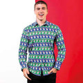 Bleu- père noël - Lifestyle - Christmas Shop - Chemise à motifs de Noël - Homme