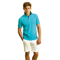 Turquoise - Back - Asquith & Fox - Polo Super Leger - Homme