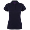 Bleu marine Oxford - Front - Henbury - Polo sport à forme ajustée - Femme