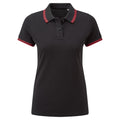 Noir - rouge - Front - Asquith & Fox - Polo manches courtes - Femme