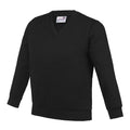 Noir - Front - AWDis - Sweatshirt à col en V - Enfant (Lot de 2)