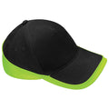 Noir-Vert citron - Front - Beechfiel - Lot de 2 casquettes de sport - Adulte