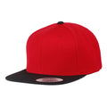 Rouge-Noir - Front - Yupoong - Lot de 2 casquettes de baseball à visière plate - Adulte