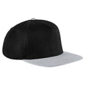 Noir-Gris clair - Front - Beechfield - Lot de 2 casquettes à visière plate - Adulte