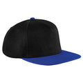 Noir-Bleu roi - Front - Beechfield - Lot de 2 casquettes à visière plate - Adulte