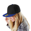 Noir-Bleu roi - Side - Beechfield - Lot de 2 casquettes à visière plate - Adulte