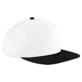 Blanc-Noir - Front - Beechfield - Lot de 2 casquettes à visière plate - Adulte