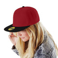 Rouge classique-Noir - Back - Beechfield - Lot de 2 casquettes à visière plate - Adulte