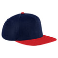 Bleu marine-Rouge classique - Front - Beechfield - Lot de 2 casquettes à visière plate - Adulte