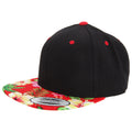 Noir-Rouge floral - Front - Yupoong - Lot de 2 casquettes imprimées ajustables - Homme