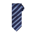 Bleu marine-Bleu roi - Front - Premier - Cravate rayée et gaufrée - Homme (Lot de 2)