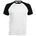Blanc-Noir - Front - T-shirt de baseball à manches courtes Kariban pour homme