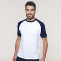 Blanc-Noir - Back - T-shirt de baseball à manches courtes Kariban pour homme