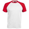 Blanc-Rouge - Front - T-shirt de baseball à manches courtes Kariban pour homme