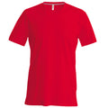 Rouge - Front - T-shirt à manches courtes et col en V coupe cintrée Kariban pour homme