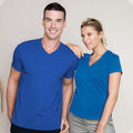 Bleu roi - Back - T-shirt à manches courtes et col en V coupe cintrée Kariban pour homme