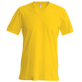 Jaune - Front - T-shirt à manches courtes et col en V coupe cintrée Kariban pour homme