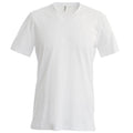 Blanc - Front - T-shirt à manches courtes et col en V coupe cintrée Kariban pour homme