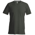Gris - Front - T-shirt à manches courtes et col en V coupe cintrée Kariban pour homme