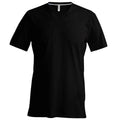 Noir - Front - T-shirt à manches courtes et col en V coupe cintrée Kariban pour homme